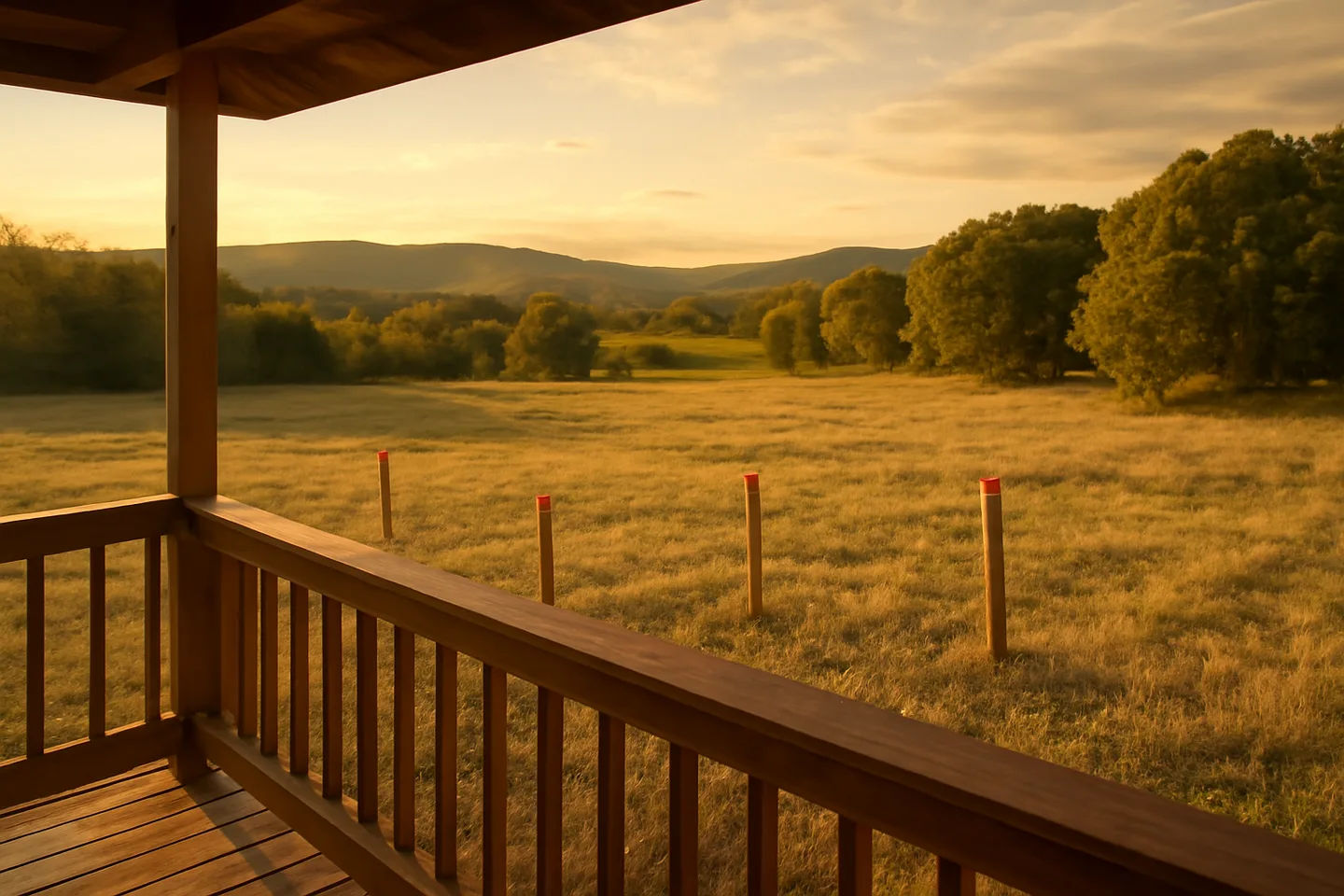 Porch view overlooking a vacant lot for sale