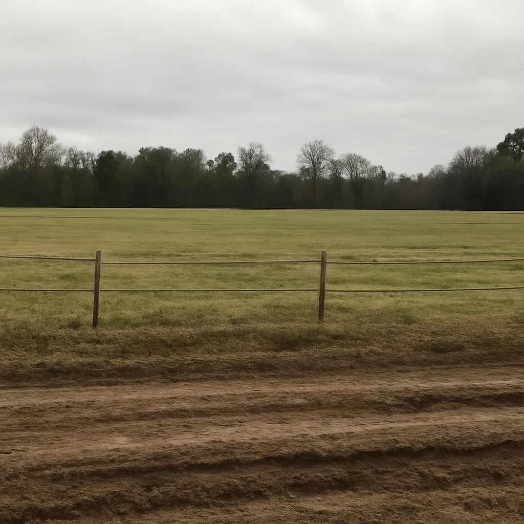 Rural acreage with open grassland and conifer forest in Decatur, Georgia