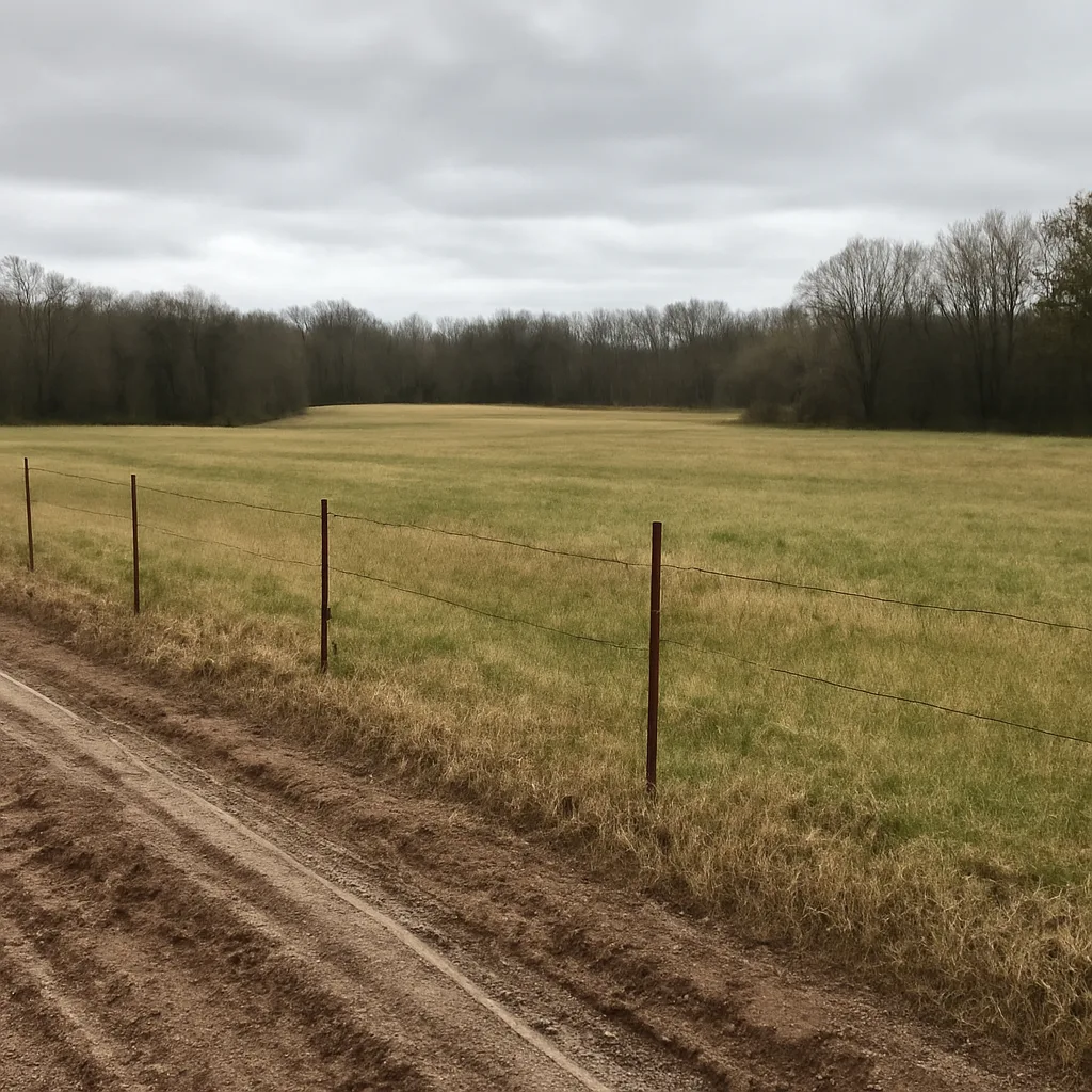 Rural acreage with open grassland and conifer forest in Marietta, Georgia