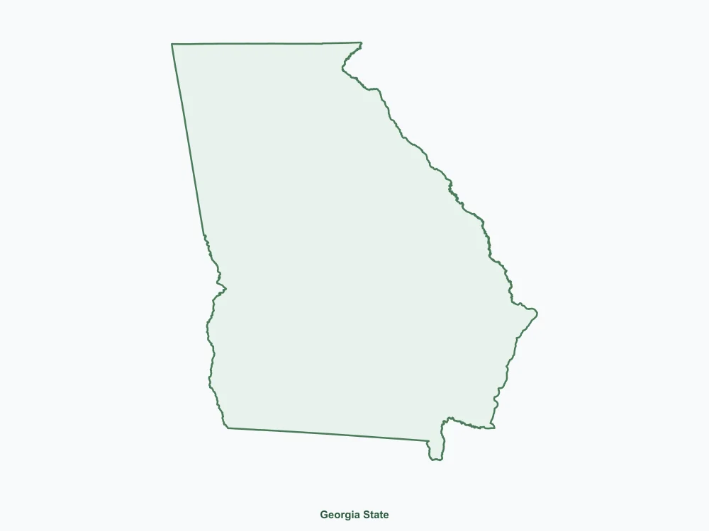 Map of Georgia State showing major cities